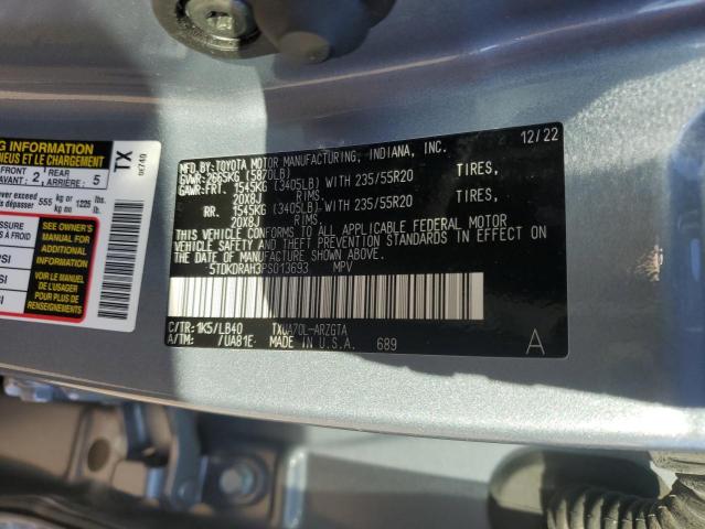 5TDKDRAH3PS013693 - 2023 TOYOTA HIGHLANDER L ნაცრისფერი ფოტო 13