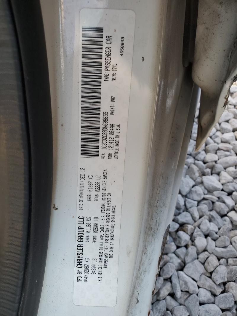 1C3CDZCB8DN608655 - 2013 DODGE AVENGER SXT Biały zdjęcie 12