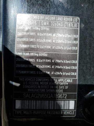 SALAG2V65GA789672 - 2016 LAND ROVER LR4 HSE BLACK photo 13