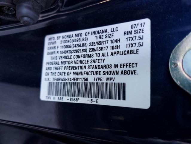 7FARW5H34HE011750 - 2017 HONDA CR-V LX 蓝色 照片 14