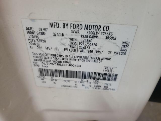 5LTPW18528FJ00433 - 2008 LINCOLN MARK LT WHITE photo 12