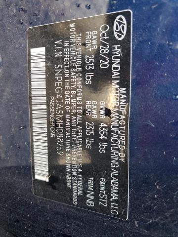 5NPEG4JA5MH088259 - 2021 HYUNDAI SONATA SE Mavi foto 12