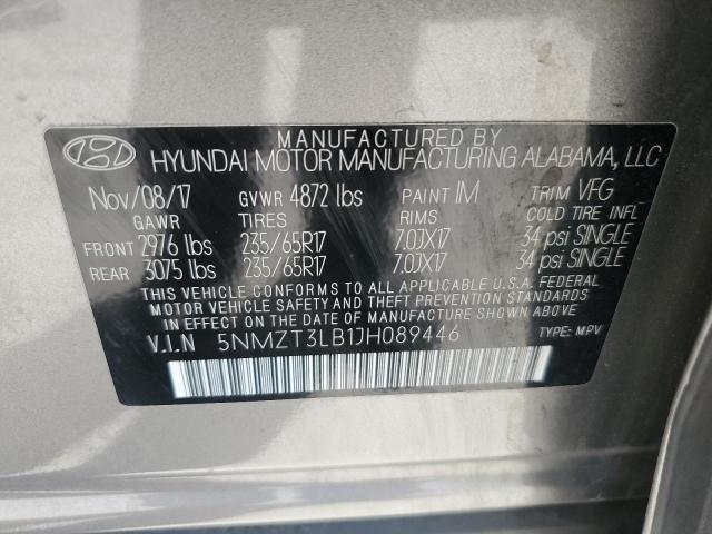 5NMZT3LB1JH089446 - 2018 HYUNDAI SANTA FE S GRAY photo 13