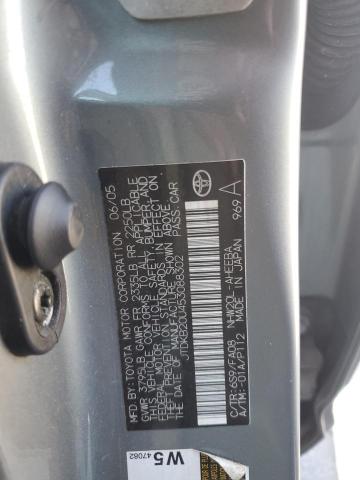 JTDKB20U453088302 - 2005 TOYOTA PRIUS GRAY photo 12