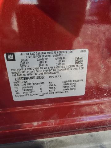 LRBFZRR44ND158382 - 2022 BUICK ENVISION AVENIR MAROON photo 13