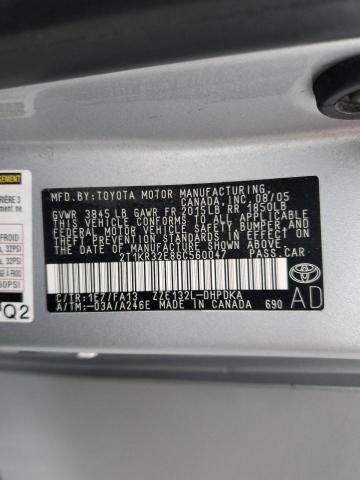 2T1KR32E86C560047 - 2006 TOYOTA COROLLA MA XR SILVER photo 12