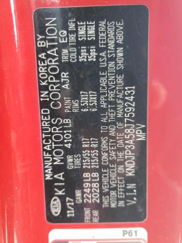 KNDJP3A58J7592431 - 2018 KIA SOUL + RED photo 12