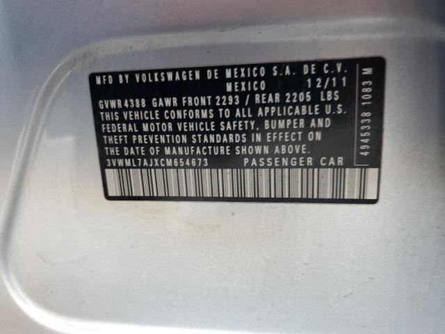 3VWML7AJXCM654673 - 2012 VOLKSWAGEN JETTA TDI Gümüş foto 12