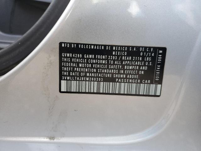 3VWLL7AJ8EM260393 - 2014 VOLKSWAGEN JETTA TDI SILVER photo 12