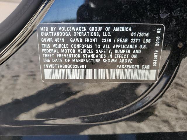 1VWBT7A38GC025901 - 2016 VOLKSWAGEN PASSAT SE 黑色 照片 12