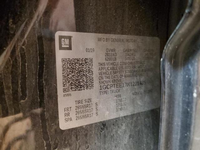 1GCPTEE17K1221435 - 2019 CHEVROLET COLORADO ZR2 BLACK photo 12