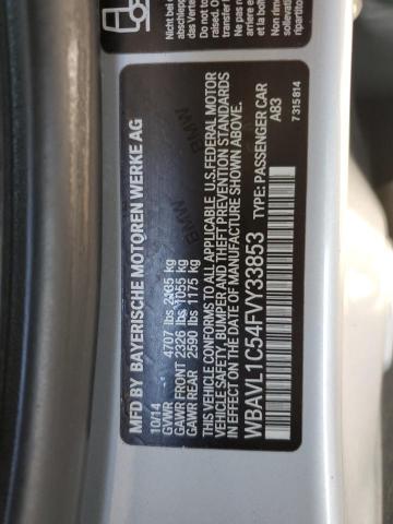 WBAVL1C54FVY33853 - 2015 BMW X1 XDRIVE28I SILVER photo 12