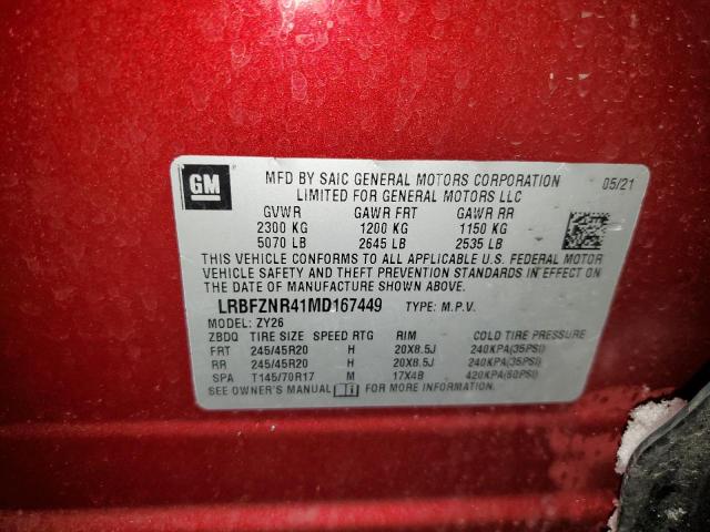 LRBFZNR41MD167449 - 2021 BUICK ENVISION ESSENCE Qırmızı foto 13