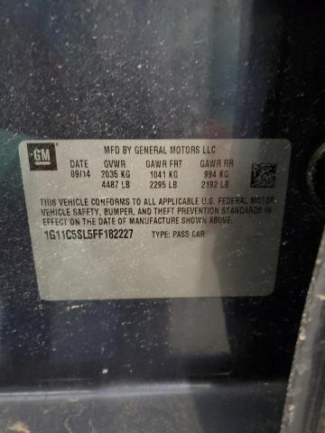 1G11C5SL5FF182227 - 2015 CHEVROLET MALIBU 1LT 蓝色 照片 12