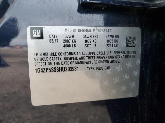 1G4ZP5SS3HU203981 - 2017 BUICK LACROSSE ESSENCE Mavi foto 13