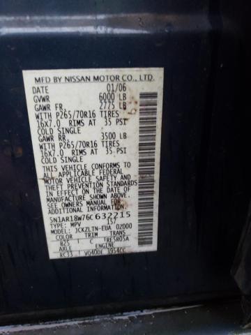 5N1AR18W76C632215 - 2006 NISSAN PATHFINDER LE ლურჯი ფოტო 13