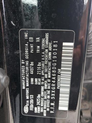 5XXGR4A68DG190181 - 2013 KIA OPTIMA SX შავი ფოტო 12