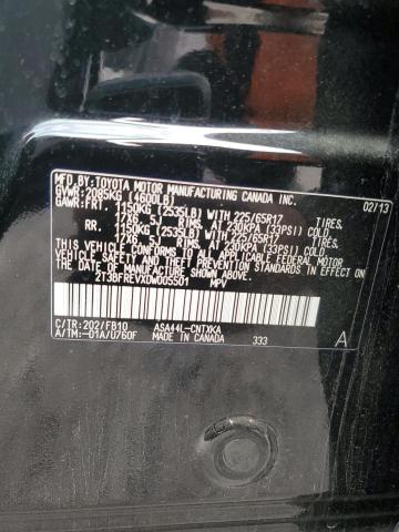 2T3BFREVXDW005501 - 2013 TOYOTA RAV4 LE BLACK photo 14