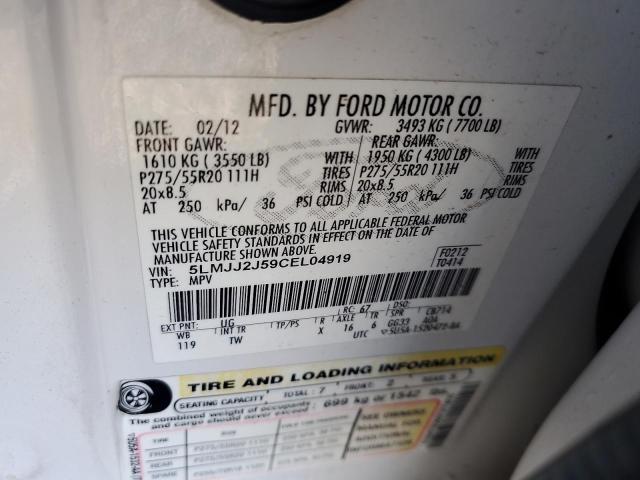 5LMJJ2J59CEL04919 - 2012 LINCOLN NAVIGATOR WHITE photo 14