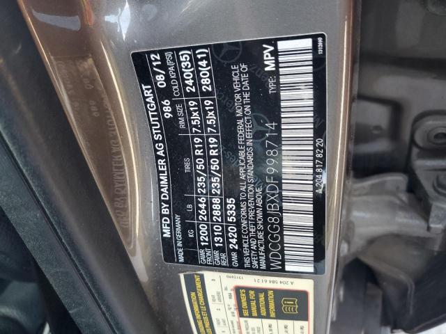 WDCGG8JBXDF998714 - 2013 MERCEDES-BENZ GLK 350 4MATIC GRAY photo 13