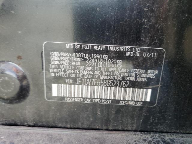 JF1GV7F65BG523762 - 2011 SUBARU IMPREZA WRX BLACK photo 12