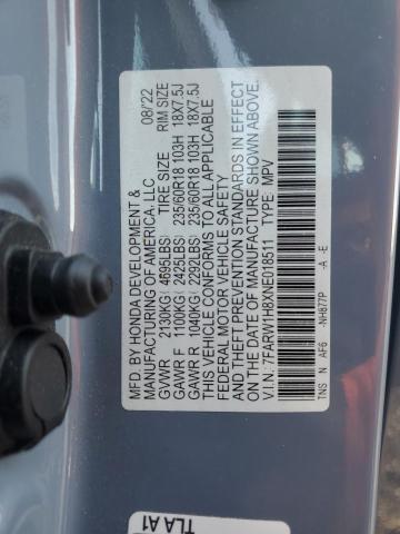 7FARW1H8XNE018511 - 2022 HONDA CR-V EXL 灰色 照片 13