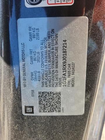 1G1FA1RX9J0187214 - 2018 CHEVROLET CAMARO LS GRAY photo 12