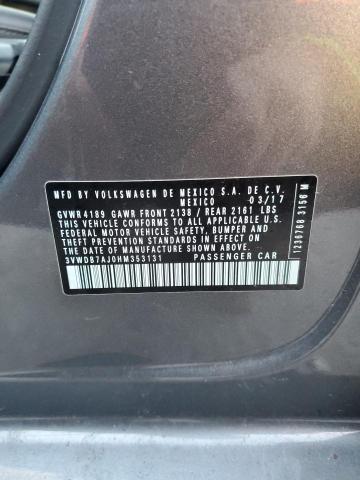 3VWDB7AJ0HM353131 - 2017 VOLKSWAGEN JETTA SE 灰色 照片 13