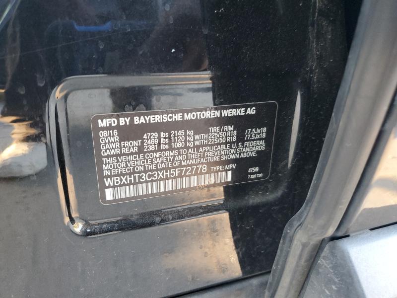 WBXHT3C3XH5F72778 - 2017 BMW X1 XDRIVE28I BLACK photo 13