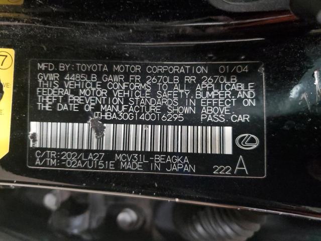 JTHBA30G140016295 - 2004 LEXUS ES 330 Qara foto 12