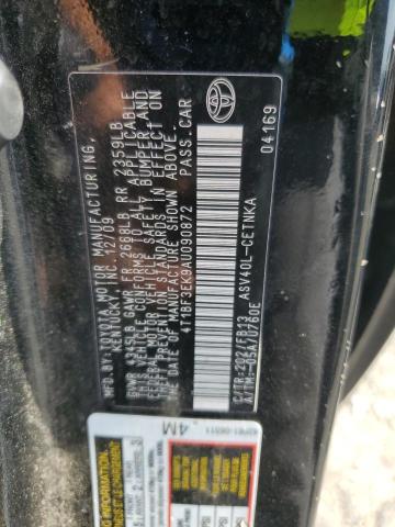 4T1BF3EK9AU090872 - 2010 TOYOTA CAMRY BASE BLACK photo 12