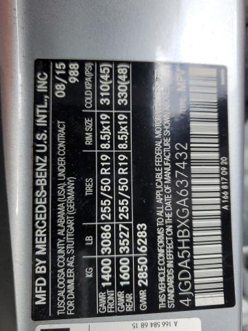 4JGDA5HBXGA637432 - 2016 MERCEDES-BENZ GLE 350 4MATIC BLUE photo 13