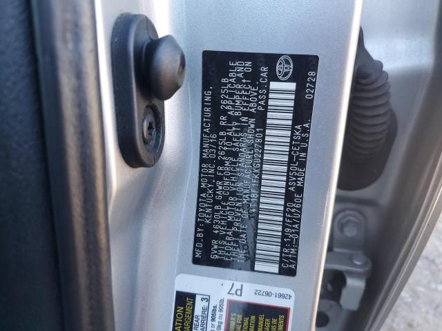 4T1BF1FKXGU227801 - 2016 TOYOTA CAMRY LE SILVER photo 12