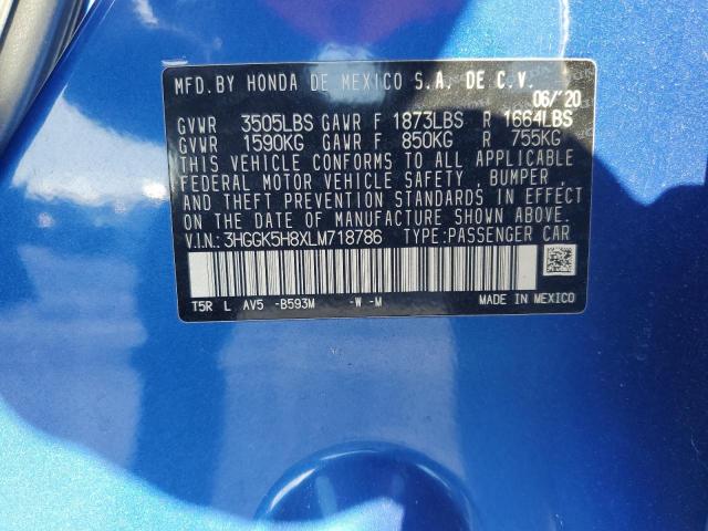 3HGGK5H8XLM718786 - 2020 HONDA FIT EX 蓝色 照片 13