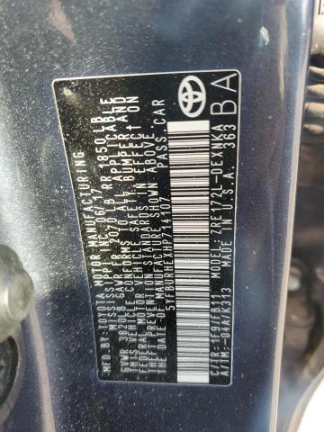 5YFBURHEXHP714107 - 2017 TOYOTA COROLLA L GRAY photo 13