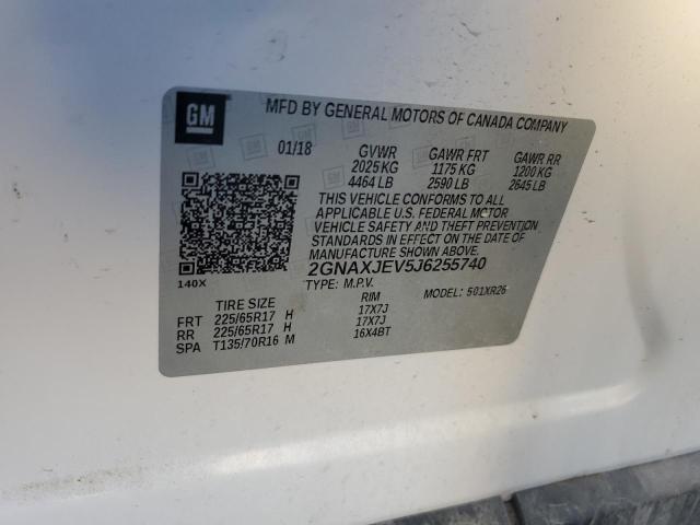 2GNAXJEV5J6255740 - 2018 CHEVROLET EQUINOX LT Ağ foto 14