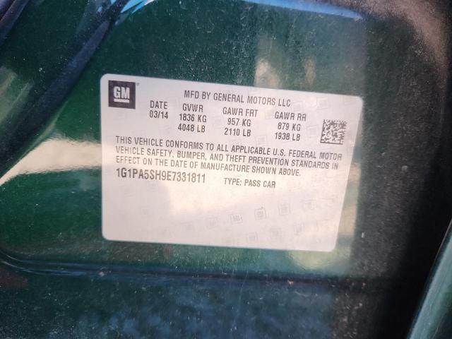 1G1PA5SH9E7331811 - 2014 CHEVROLET CRUZE LS GREEN photo 13
