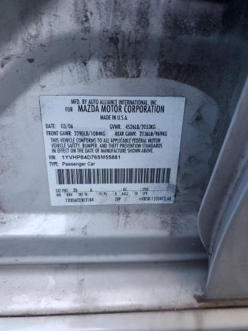 1YVHP84D765M55881 - 2006 MAZDA 6 S 灰色 照片 12