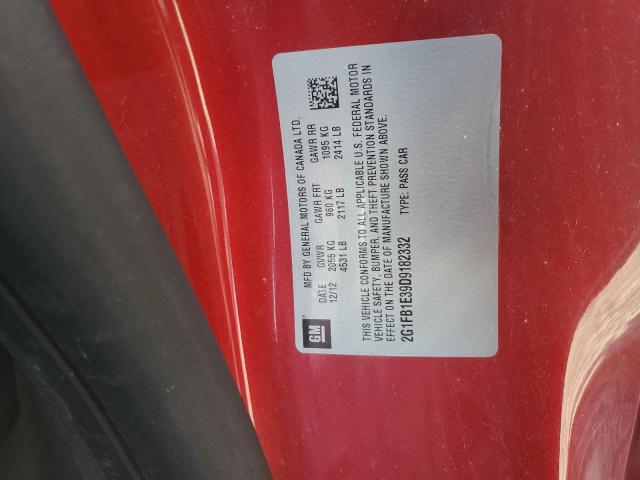 2G1FB1E39D9182332 - 2013 CHEVROLET CAMARO LT 红色 照片 12