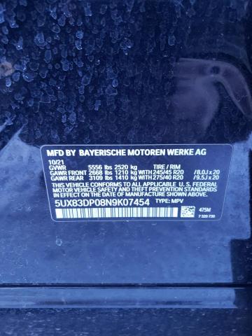 5UX83DP08N9K07454 - 2022 BMW X3 M40I BLACK photo 14