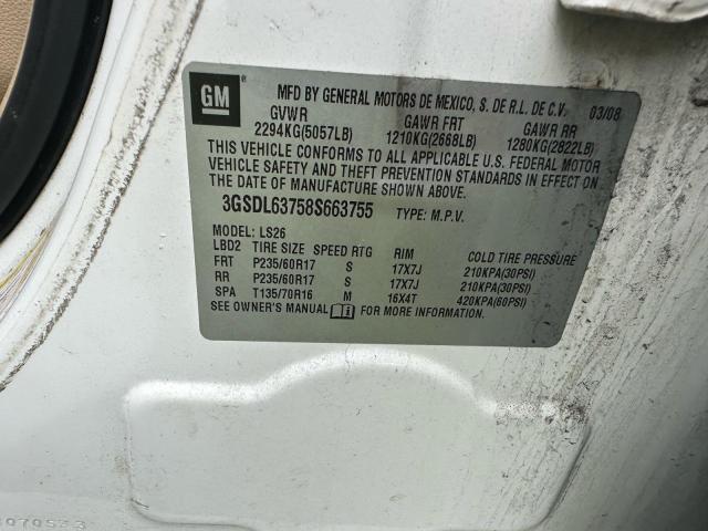 3GSDL63758S663755 - 2008 SATURN VUE XR WHITE photo 10