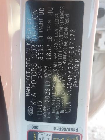 KNADM5A37G6647172 - 2016 KIA RIO LX WHITE photo 12