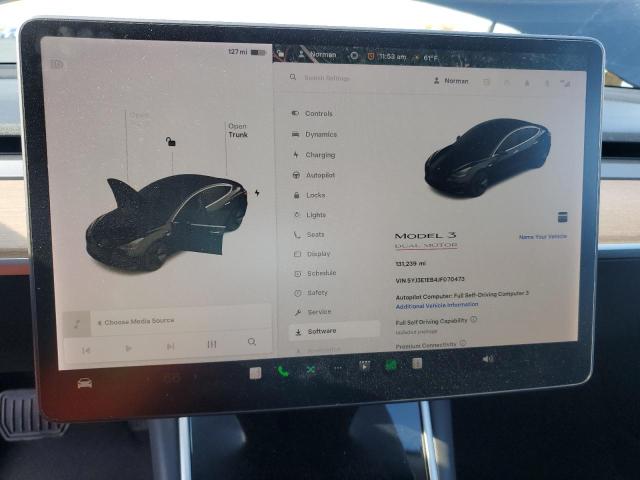 5YJ3E1EB4JF070473 - 2018 TESLA MODEL 3 Boz foto 9