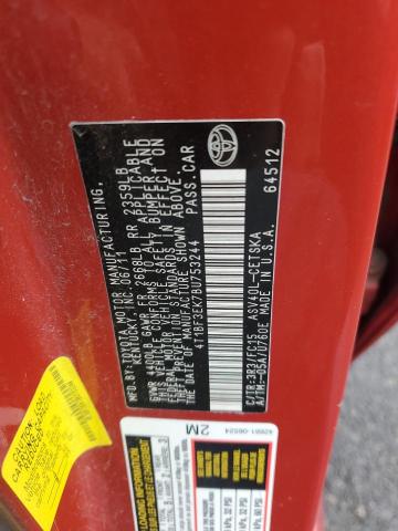 4T1BF3EK7BU753244 - 2011 TOYOTA CAMRY BASE 红色 照片 12