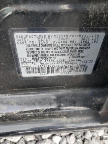 3N1AB7AP0KY373781 - 2019 NISSAN SENTRA S 黑色 照片 12