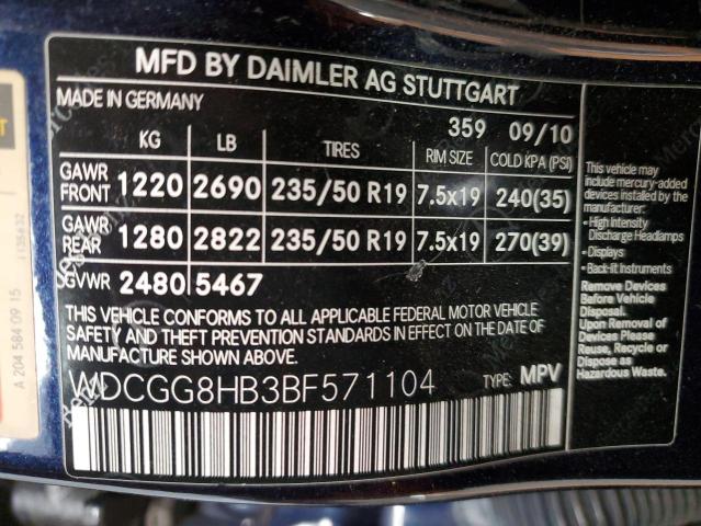 WDCGG8HB3BF571104 - 2011 MERCEDES-BENZ GLK 350 4MATIC BLUE photo 13