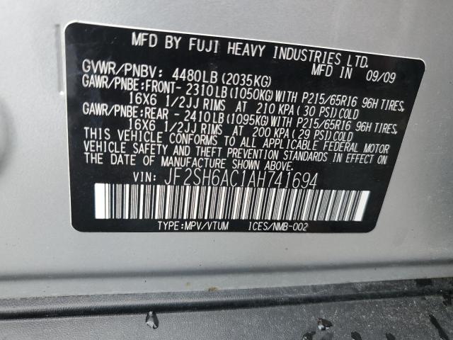 JF2SH6AC1AH741694 - 2010 SUBARU FORESTER 2.5X ვერცხლისფერი ფოტო 24