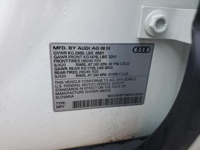 WA1AVBF73SD012123 - 2025 AUDI Q7 PREMIUM WHITE photo 13