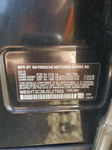 WBXHT3C38J5L27920 - 2018 BMW X1 XDRIVE28I Черный фото 13