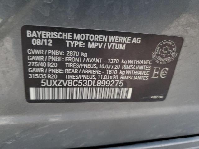 5UXZV8C53DL899275 - 2013 BMW X5 XDRIVE50I SILVER photo 14